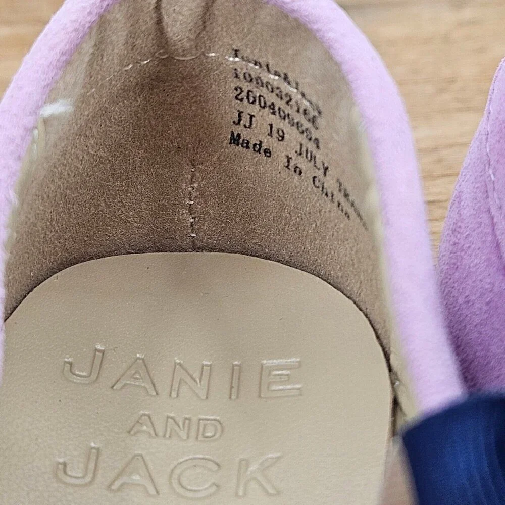 New Janie and Jack Pink Suede Loafers Girls 6 Fringe Leather